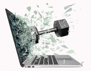 Computer with Dumbbell After